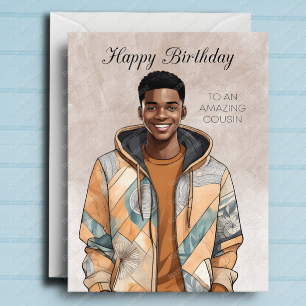 Black Boy Birthday Card Y